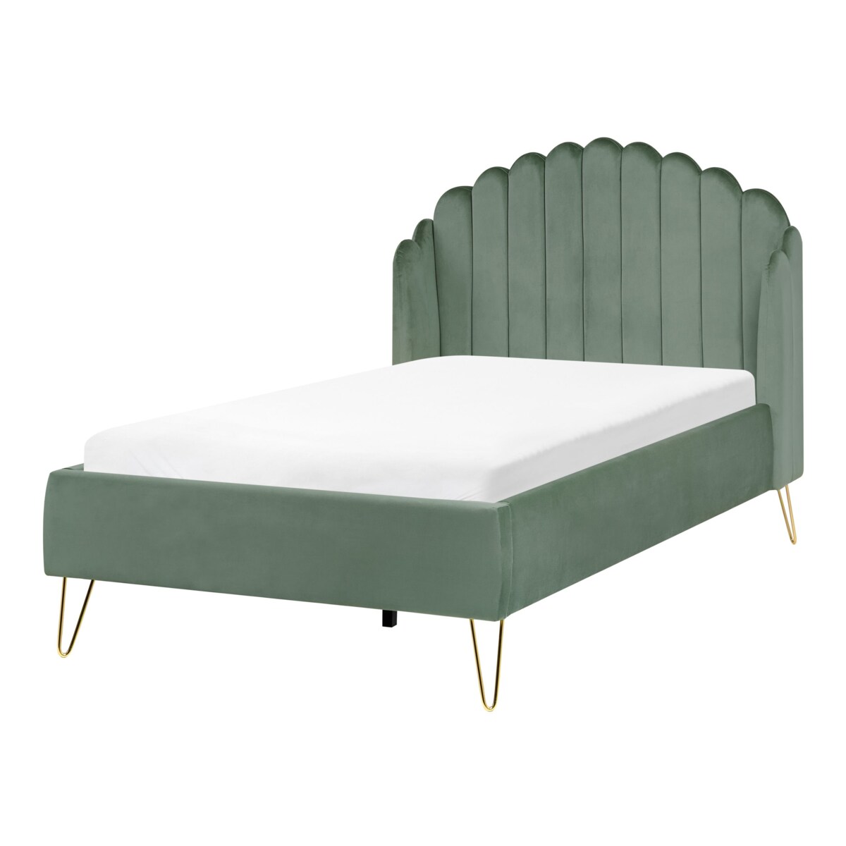 Łóżko Welur AMBILLOU 120 x 200 cm Zielony