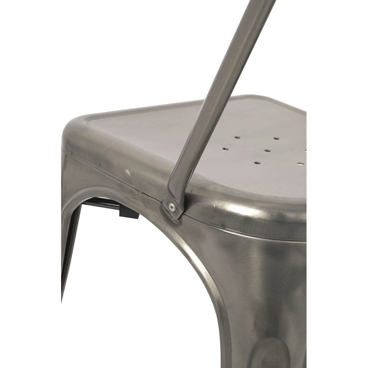 Nowoczesne krzesło srebrne Tower z lakierowanego metalu
