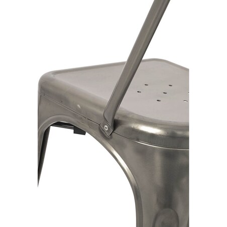 Nowoczesne krzesło srebrne Tower z lakierowanego metalu
