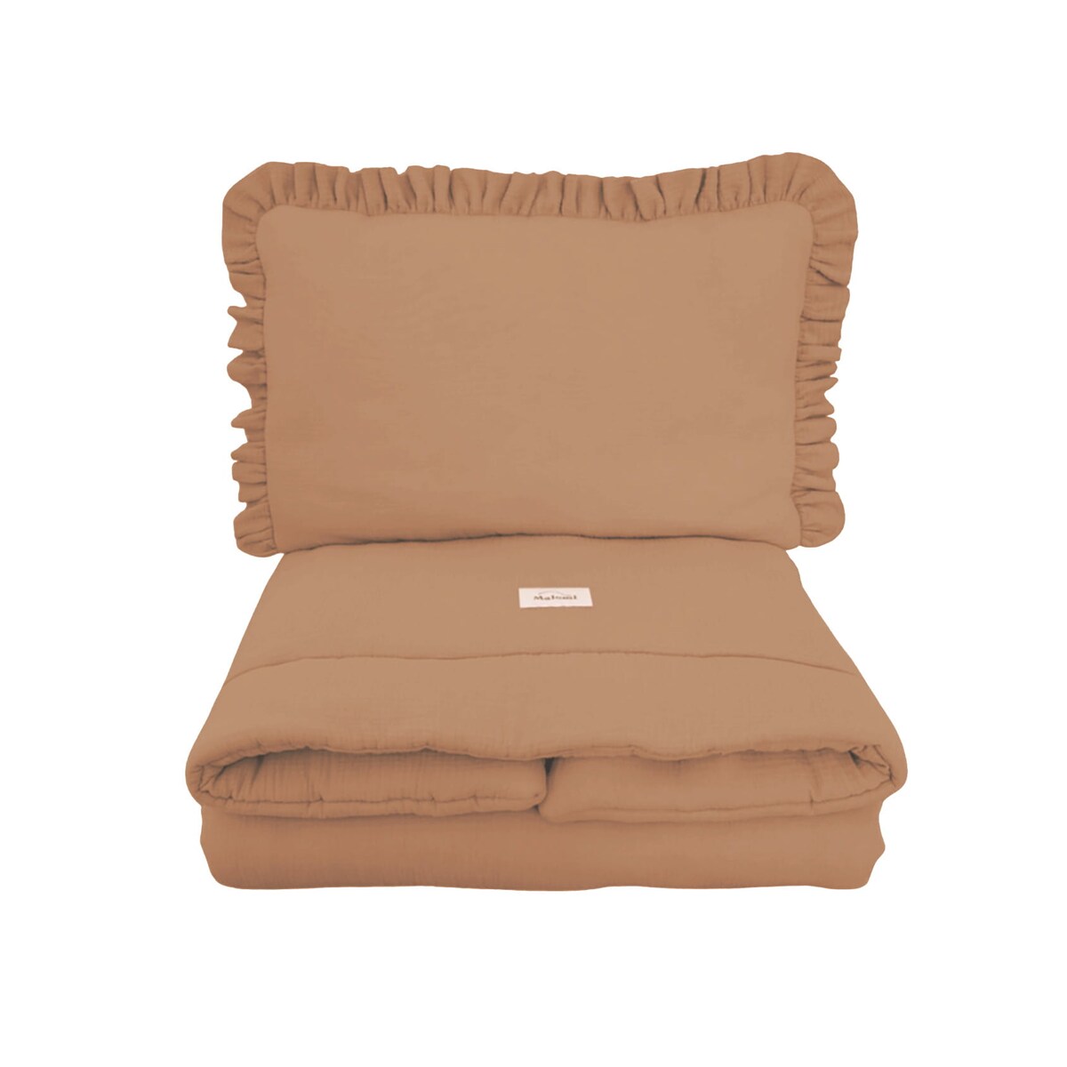 Pościel muślinowa z wypełnieniem falbanka Camel - XL