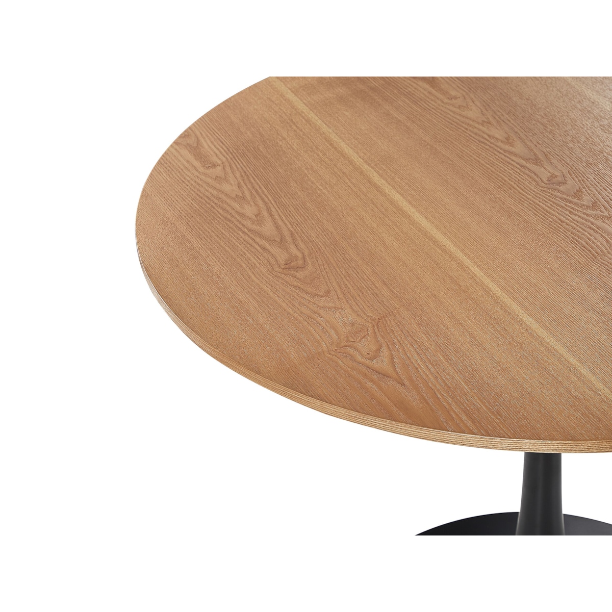 Stół do jadalni okrągły ⌀ 90 cm jasne drewno z czarnym BOCA