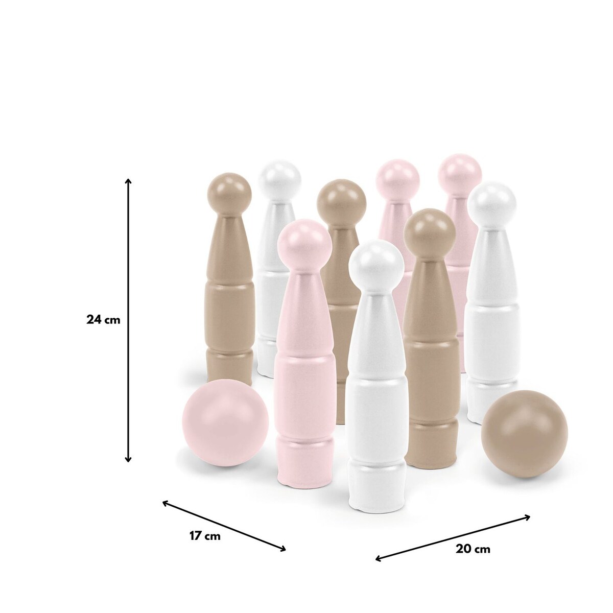 Różana Wata Cukrowa Zestaw do gry w kręgle 11 el.