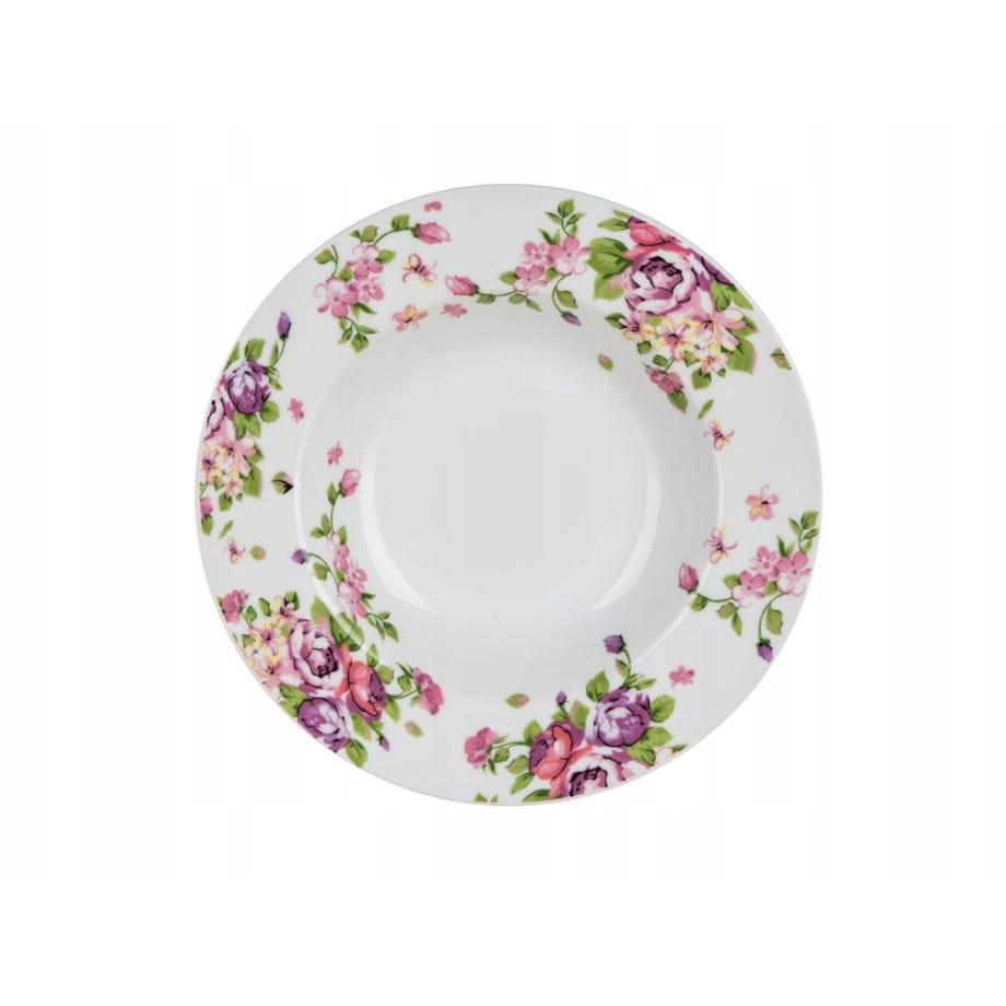 TALERZEKOMPLET OBIADOWY W KWIATY gotowy prezent 30 elem talerze jadalni box