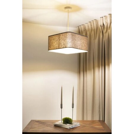 Lampa wisząca KWADRO LEN 002-40w20 beżowa/złota