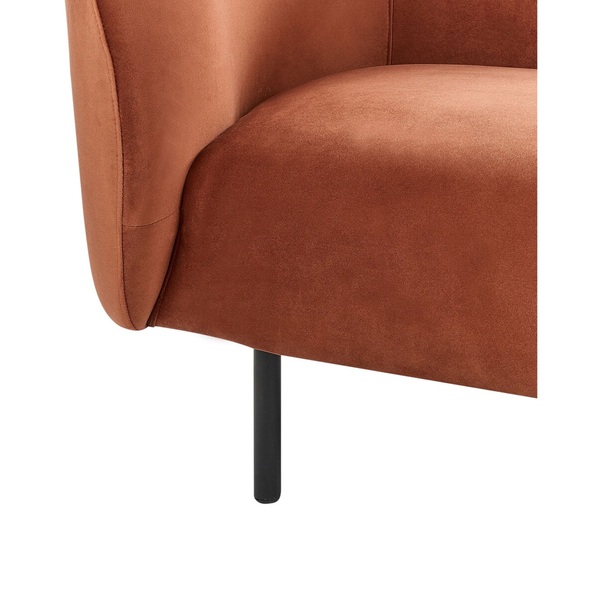 Fotel LOEN Welur Pomarańczowy