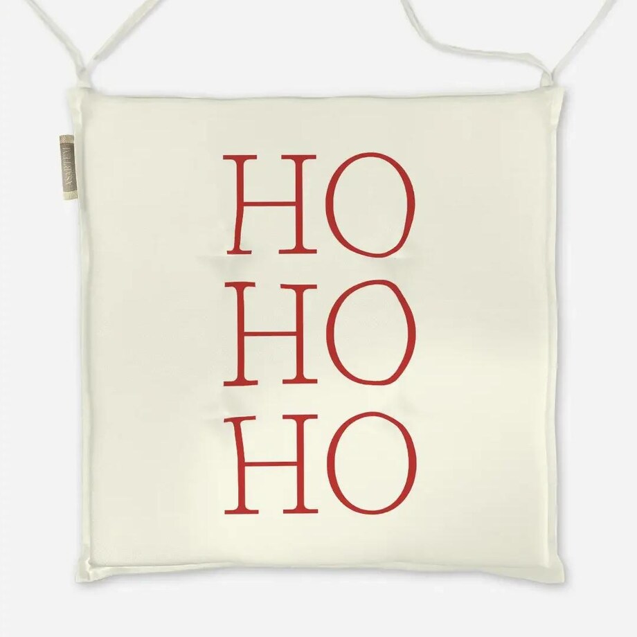 Poduszka świąteczna na krzesło - HO HO HO - czerwone