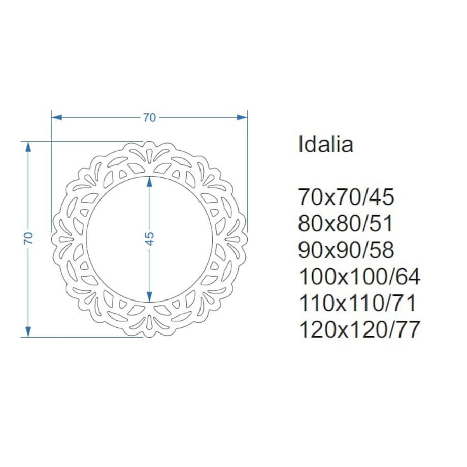 Dekoracyjne lustro w ażurowej ramie mdf - IDALIA