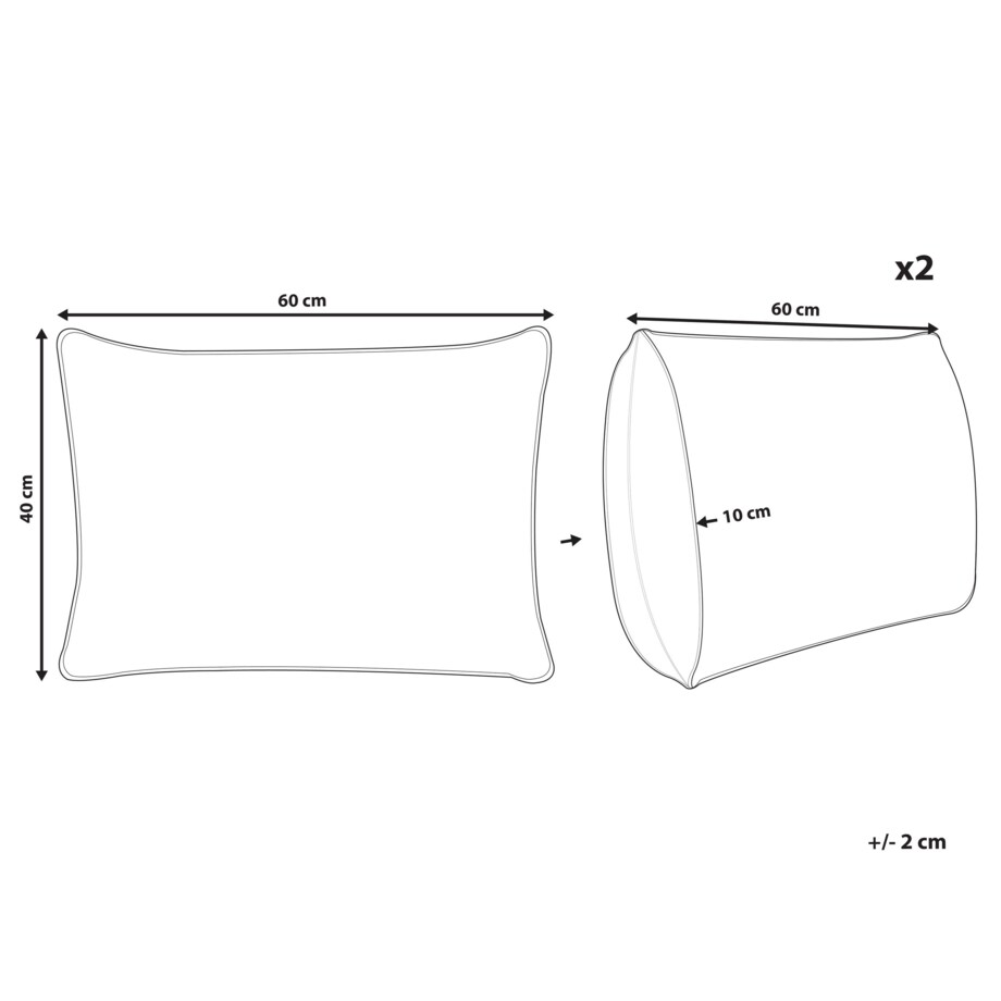2 poduszki ogrodowe w kwiaty 40 x 60 cm niebieskie VALLORIA