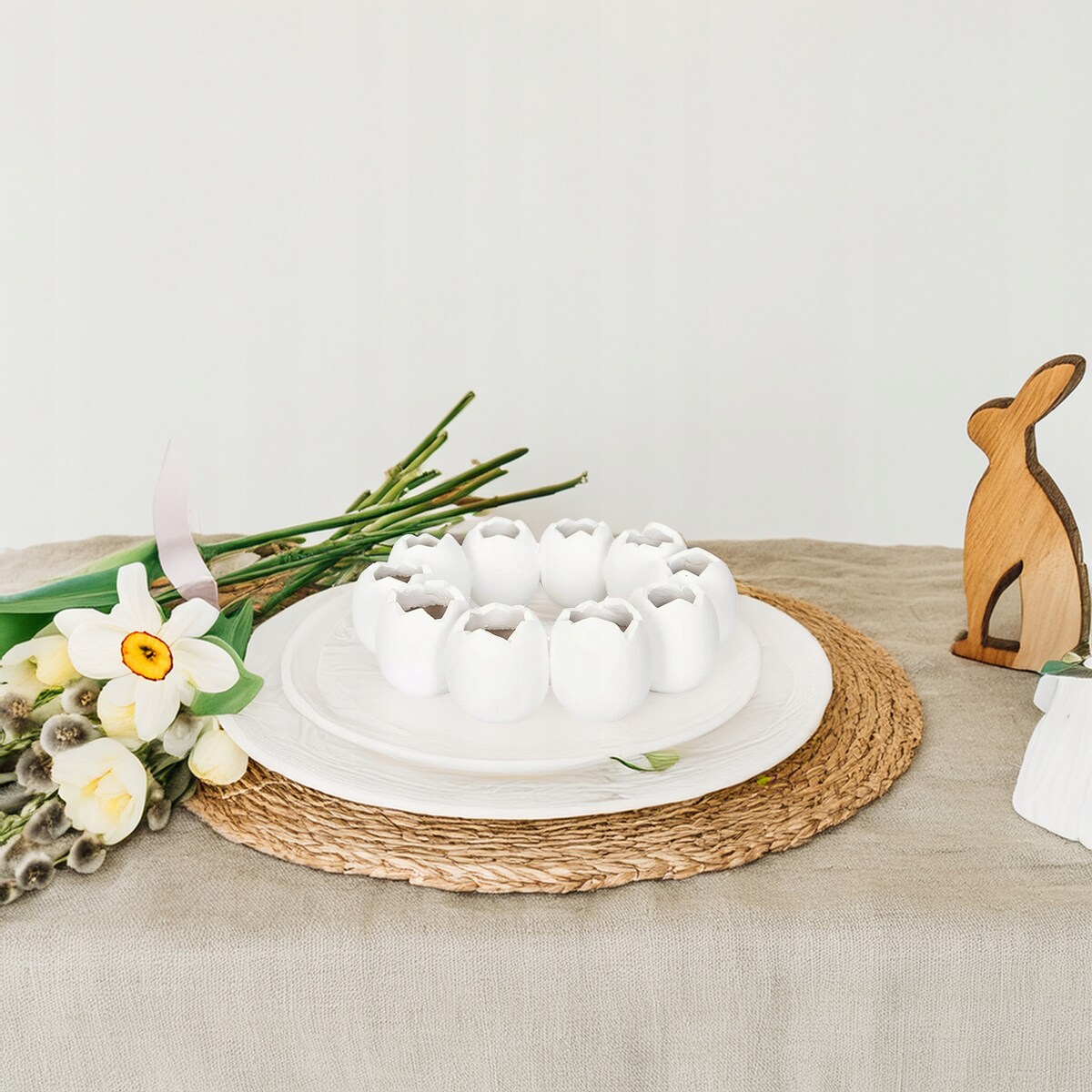 FIGURKA WIELKANOCNA JAJKA WIANEK NA STÓŁ WIELKANOC DEKORACJA OZDOBA JAJKO