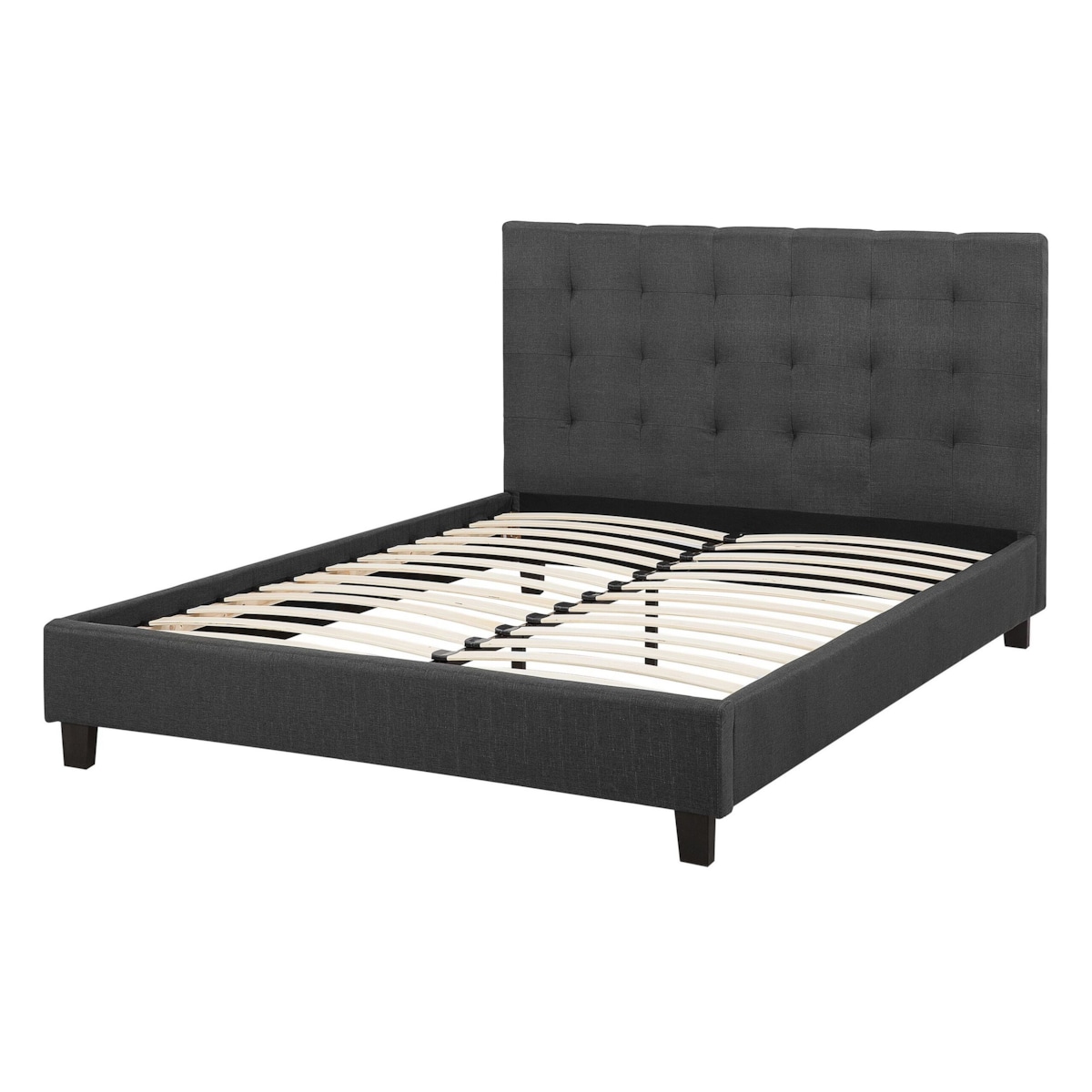 Łóżko wodne tapicerowane 140 x 200 cm ciemnoszare LA ROCHELLE