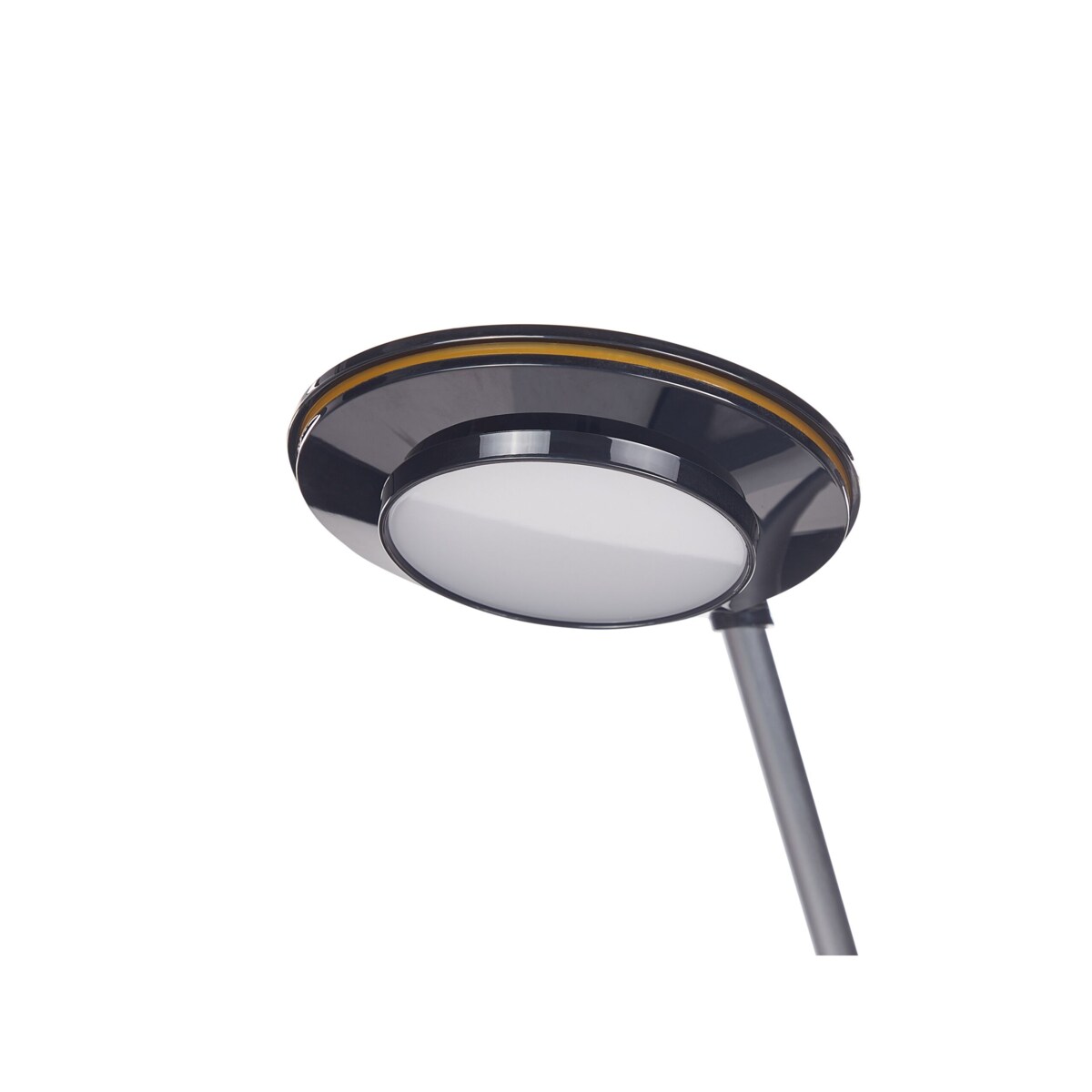 Lampa biurkowa LED metalowa z portem USB srebrno-czarna CORVUS