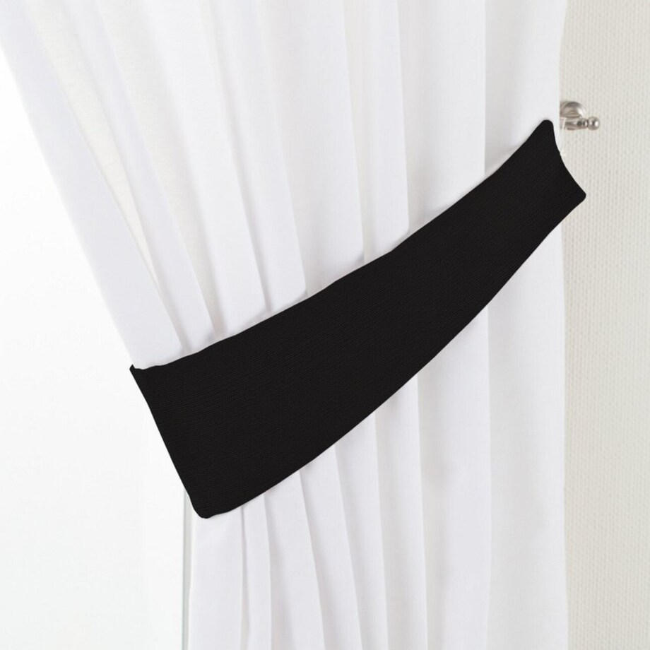 Podwiązka Victoria, black (czarny), 12 x 70 cm, Cotton Panama