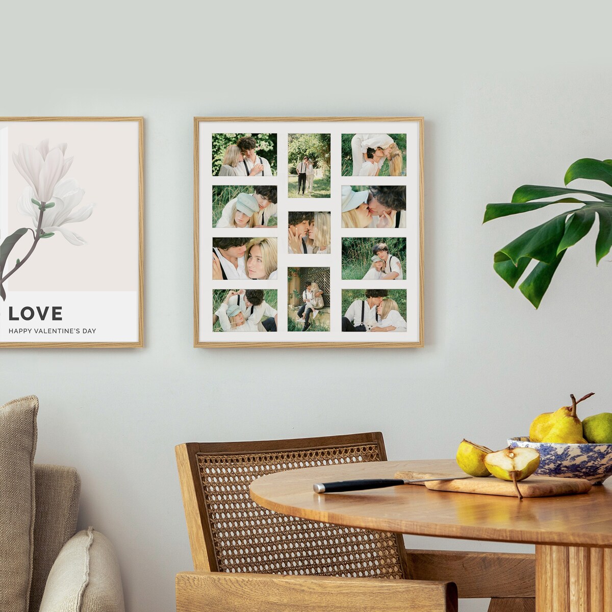 Ramka na zdjęcia 1x 10x10 10x 10x15 dębowa galeria na 11 zdjęć multirama 50x50 FRAMAI