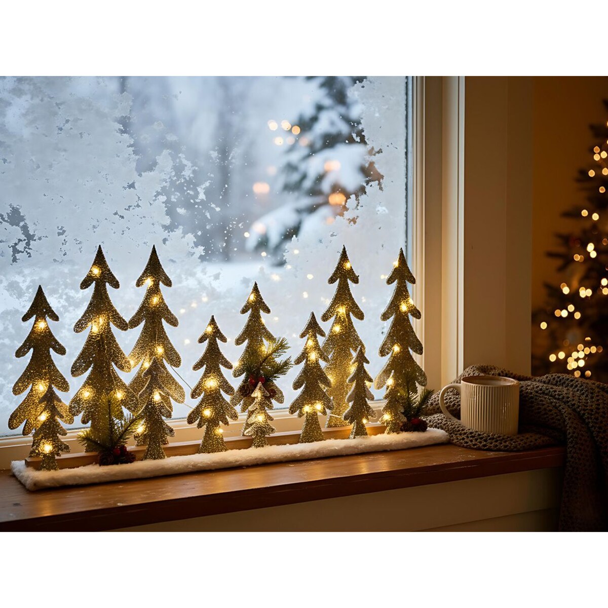 Dekoracja świąteczna LED ORIVESI Choinka 30 cm Jasnobrązowy