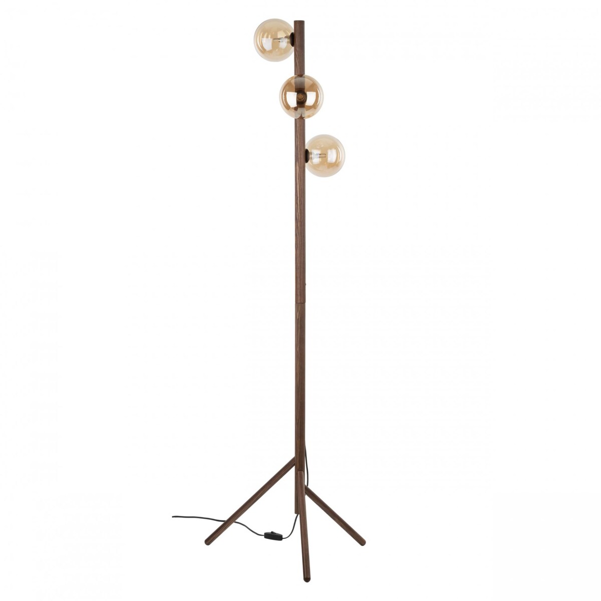 Lampa podłogowa TK Lighting ESTERA WOOD 16151, 3xG9, drewno, bursztynowe szkło, 150 cm