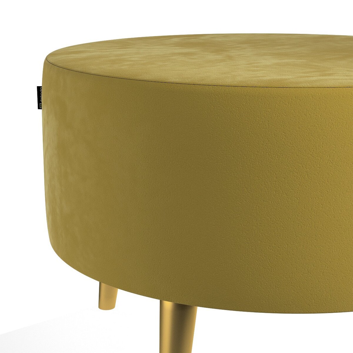 Podnóżek okrągły Velvet, oliwkowy zielony, Ø60 x 40 cm, Velvet