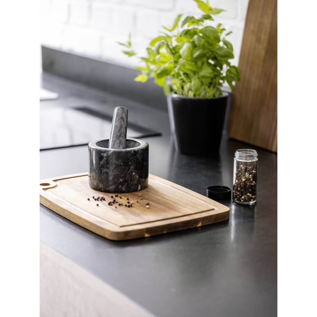 Moździerz marmurowy antracytowy 8x11 cm