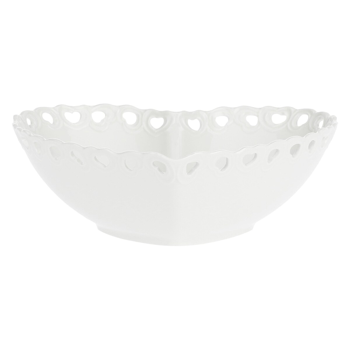 Zdobiona miska Valentino serce - Biały, 20 cm