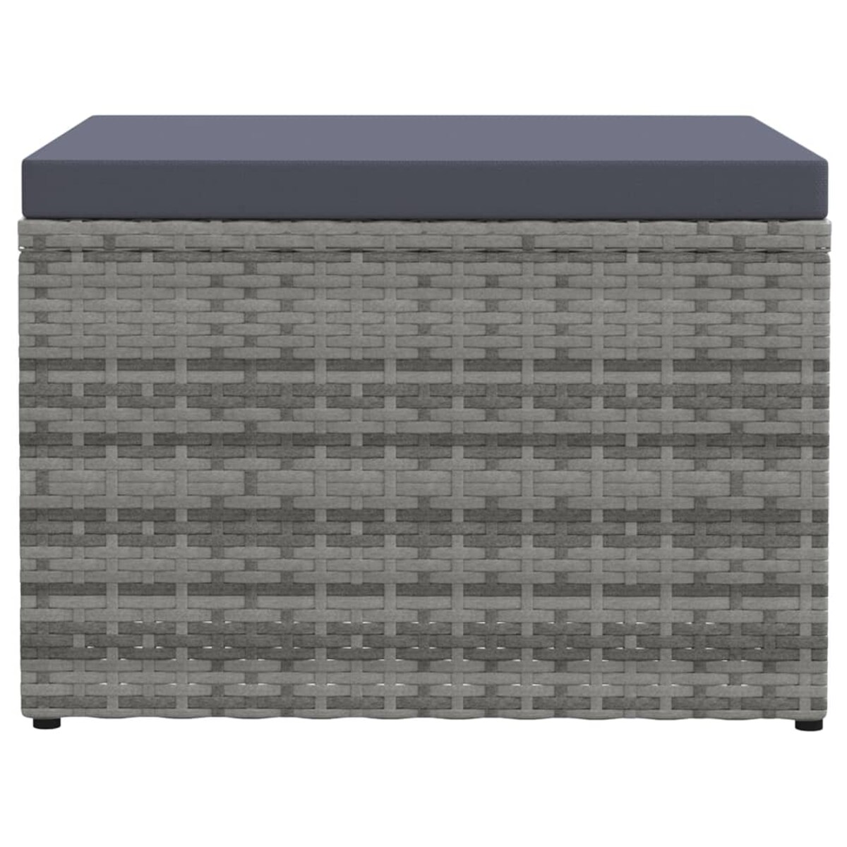 vidaXL Podnóżek ogrodowy z poduszką, szary, rattan PE