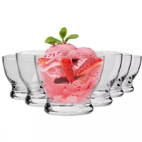 Pucharki do Deserów Lodów Pure Krosno 6 szt 260 ml Czarki Eleganckie Ozdobne