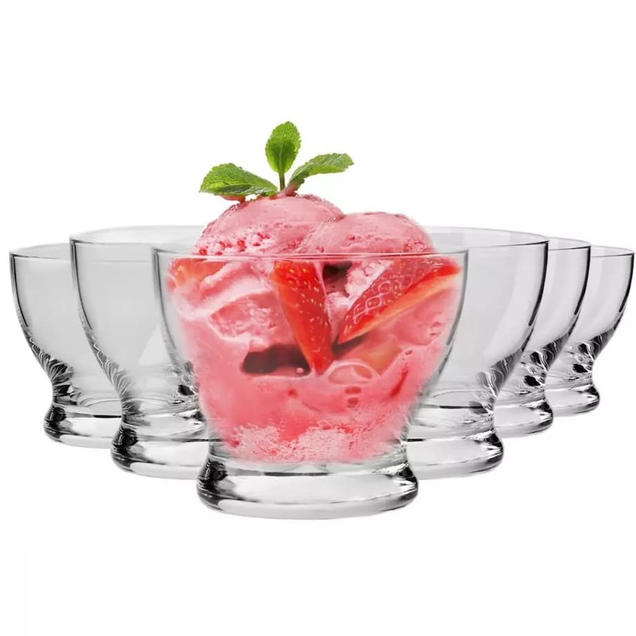 Pucharki do Deserów Lodów Pure Krosno 6 szt 260 ml Czarki Eleganckie Ozdobne