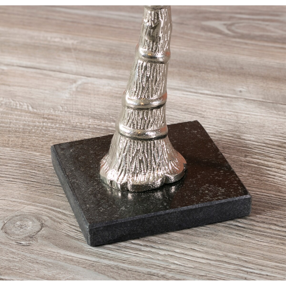 ŚWIECZNIK PALMA kandelabr ALUMINIUM MARMUR 26cm
