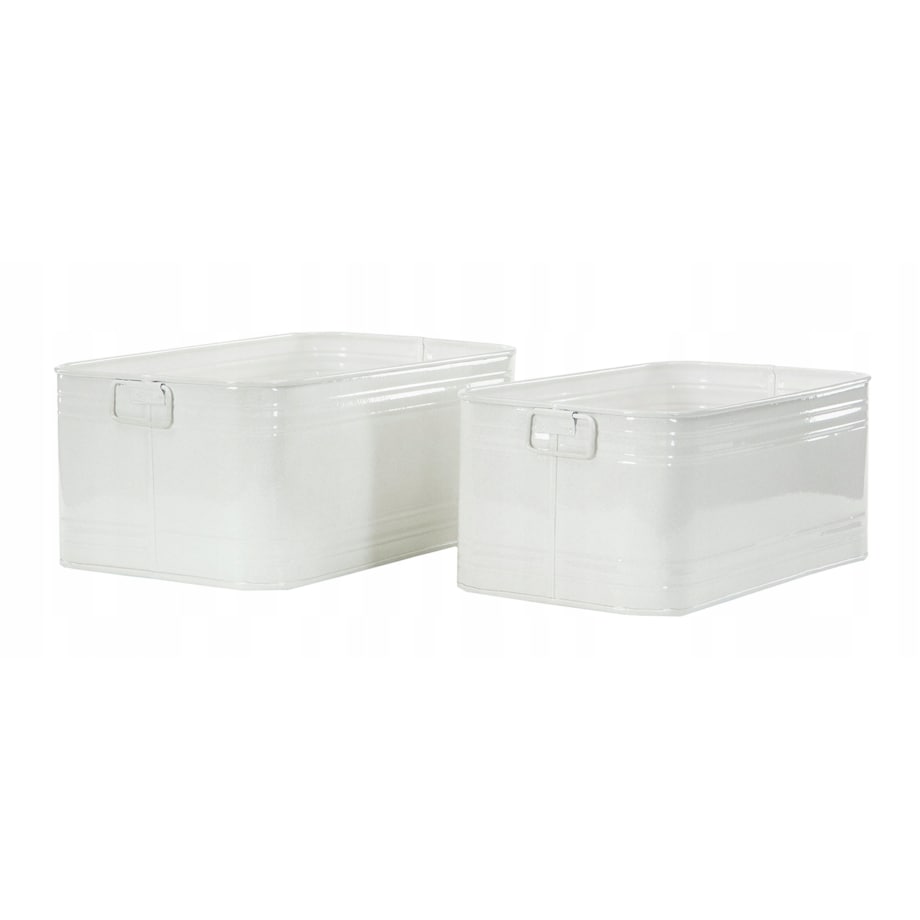 2 szt. PUDEŁKO organizer STYL LOFT metalowy biały