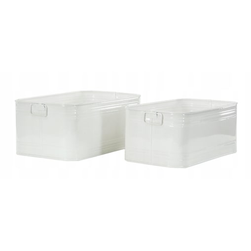 2 szt. PUDEŁKO organizer STYL LOFT metalowy biały