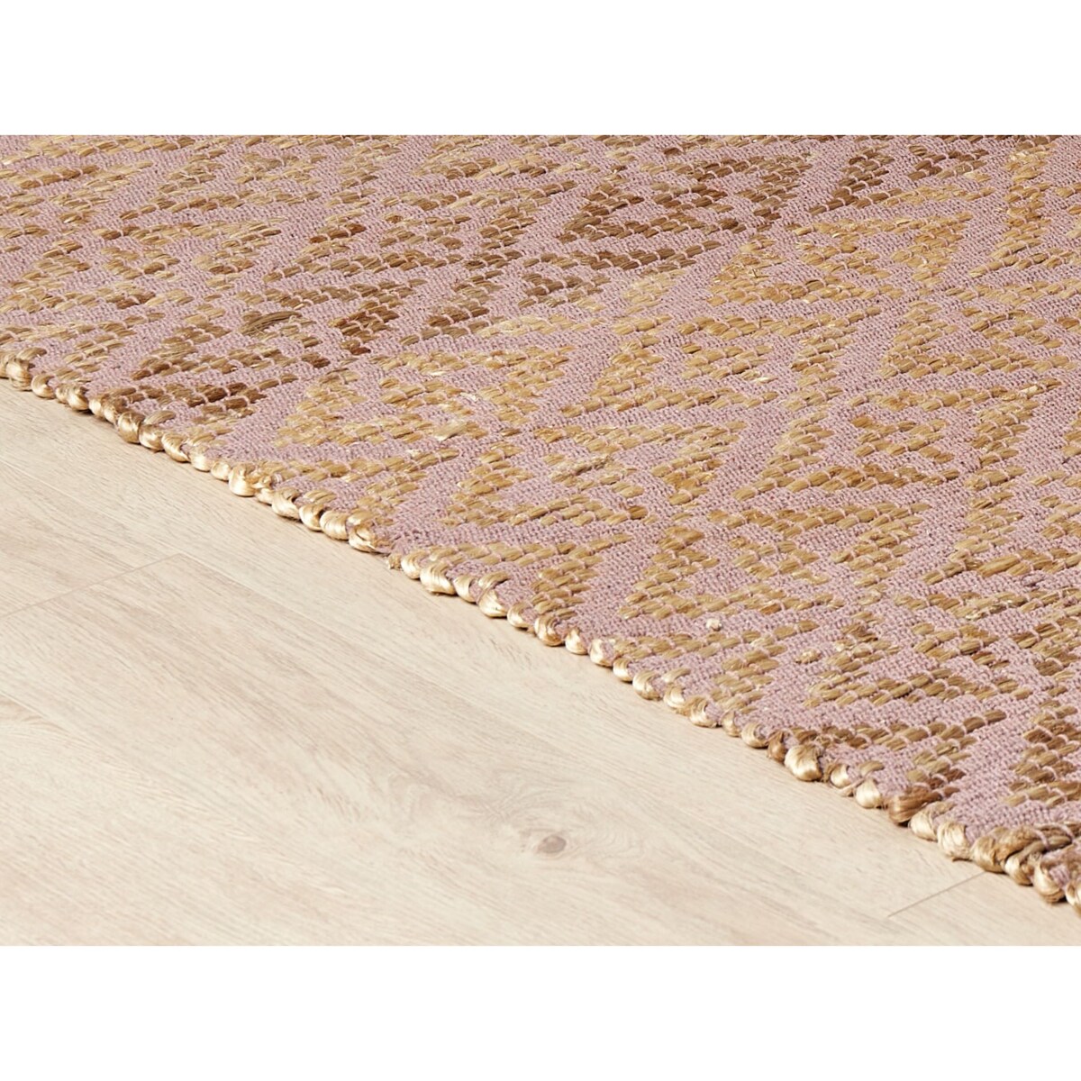 Dywan bawełniany 140 x 200 cm beżowy z różowym GERZE