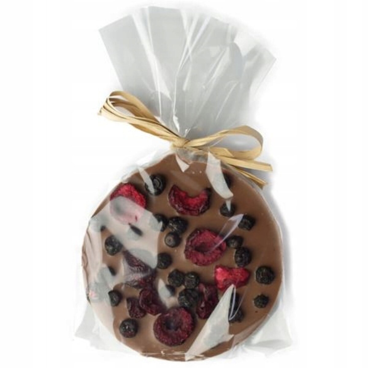 Medalion czekolada mleczna z wiśniami i jagodami 40g - czekolada z owocami na prezent upominek