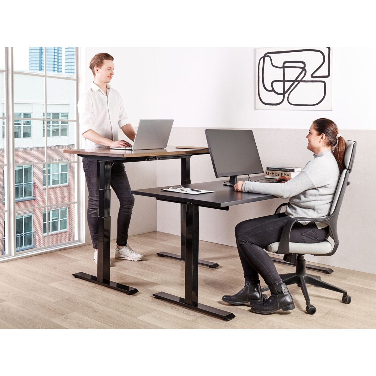 Biurko regulowane elektrycznie DESTINES Czarny 120 cm 72 cm