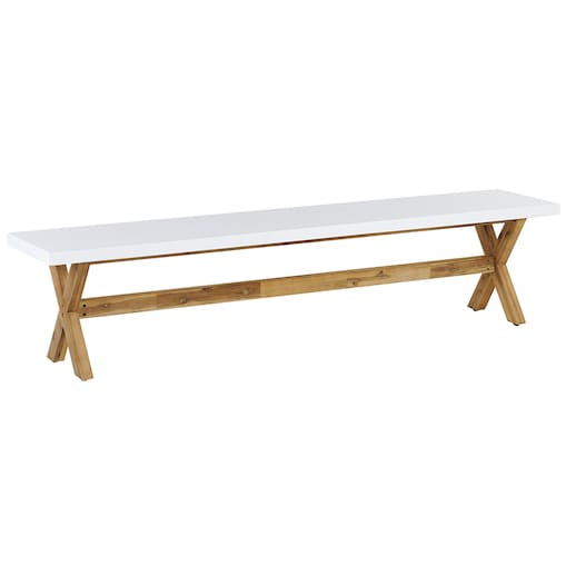 Ławka ogrodowa OLBIA 200 cm Beton Biały