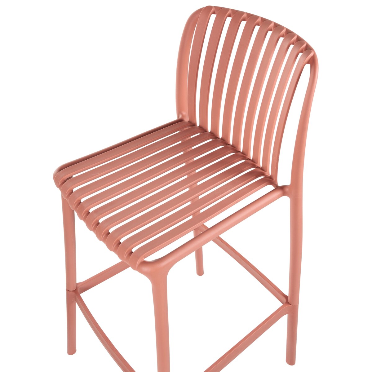 Zestaw 2 krzeseł barowych ARICCIA Materiał syntetyczny Jasnoczerwony