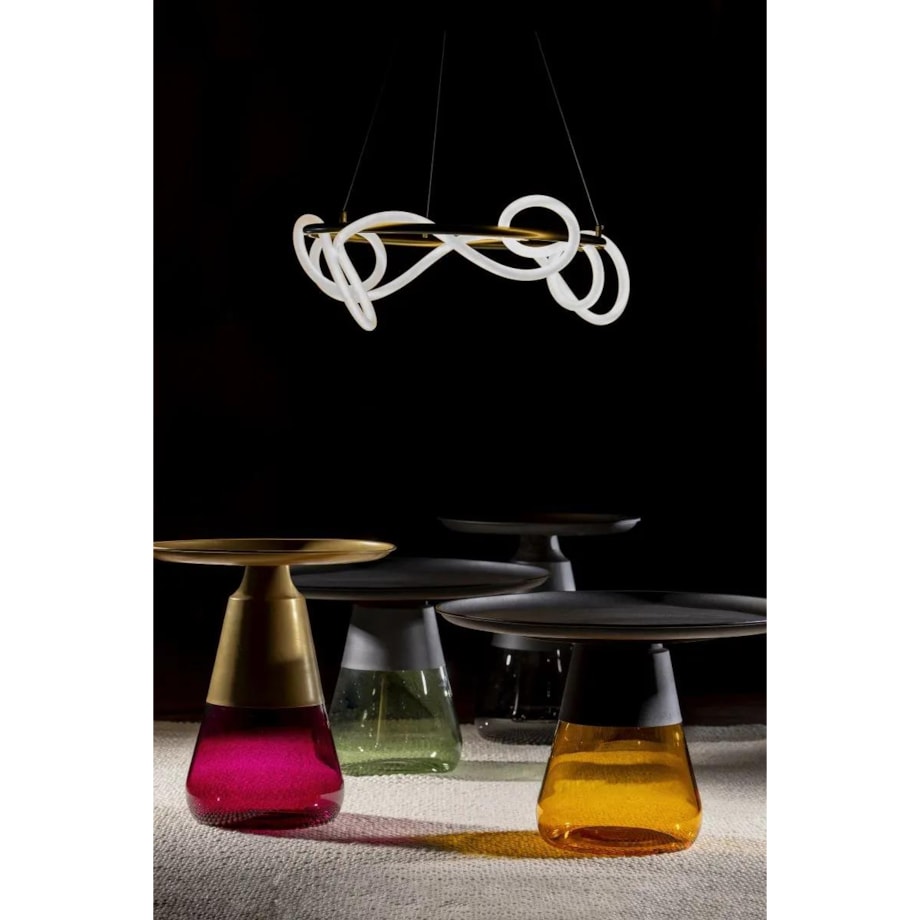 Stolik kawowy TIFFANY B 70x70 czarny/zielony