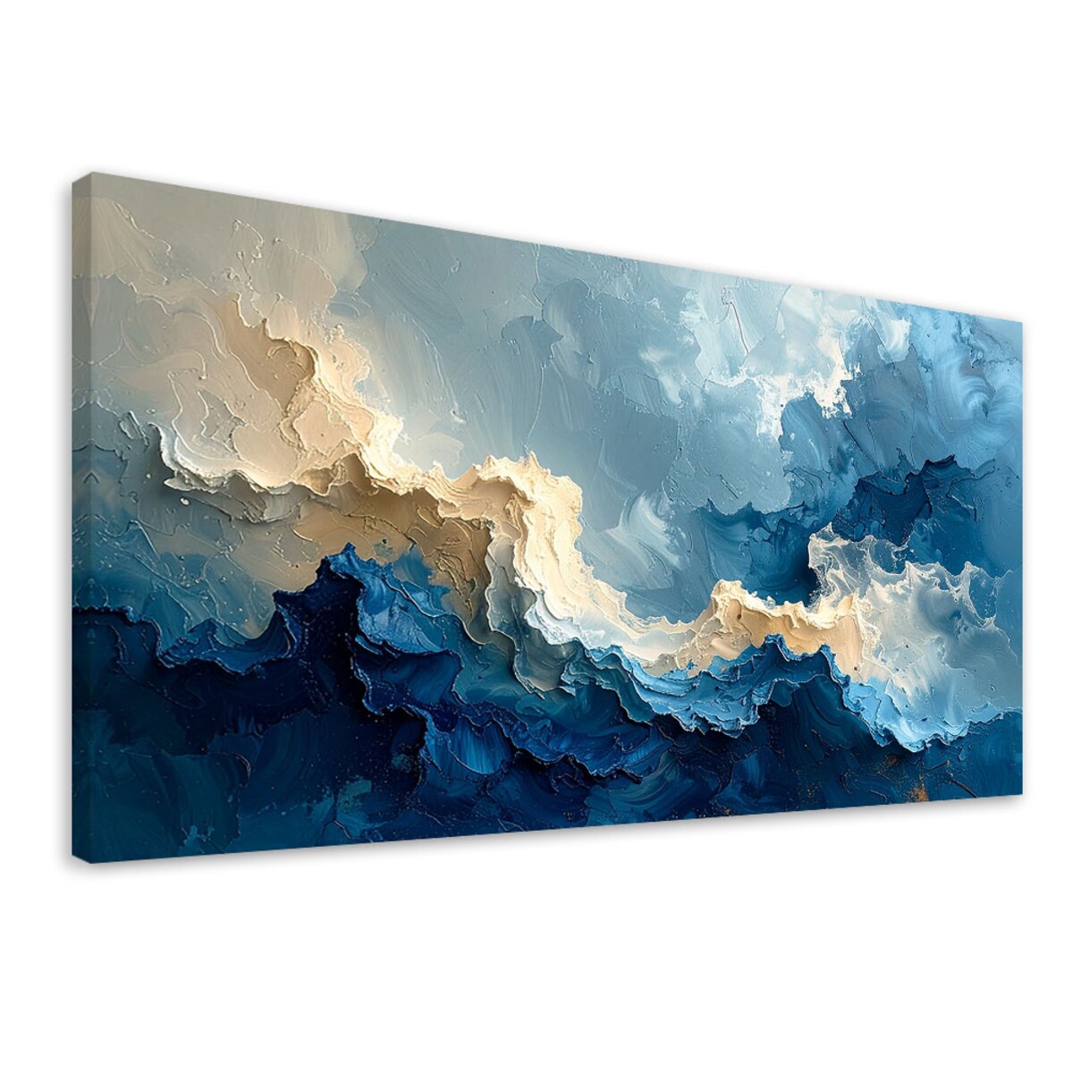 Obraz do salonu sypialni biura, Niebieskie Fale Kształty 120x60 cm