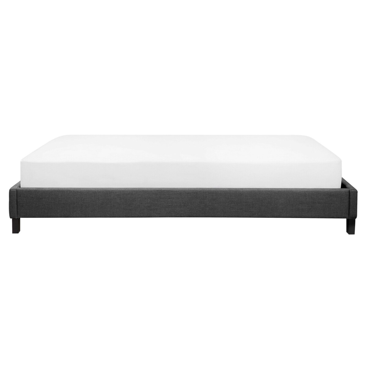 Łóżko tapicerowane bez zagłówka 160 x 200 cm szare ROANNE