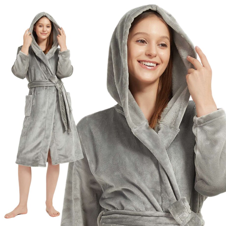 Szlafrok z Kapturem PAULO Szary L/XL