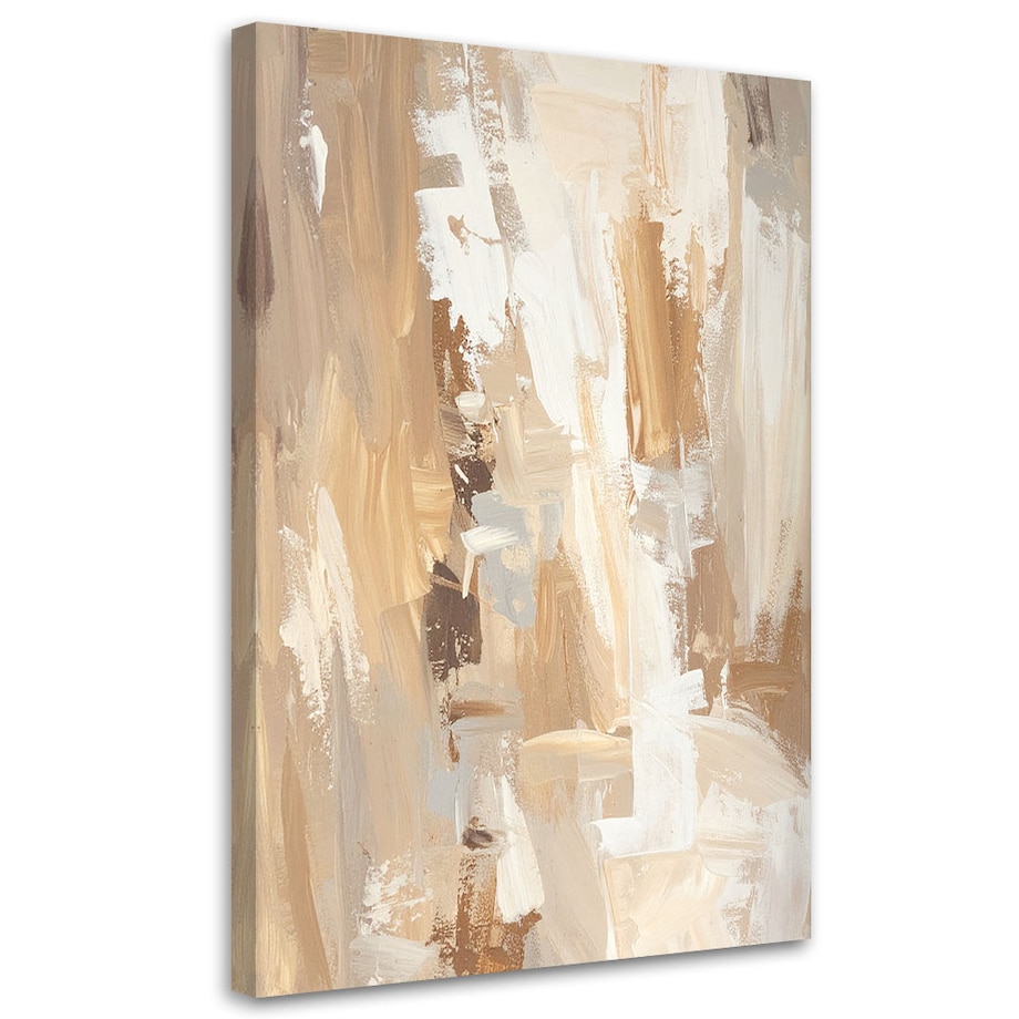 Obraz na płótnie, Beżowa Abstrakcja Tekstura Minimalistyczna 40x60 cm