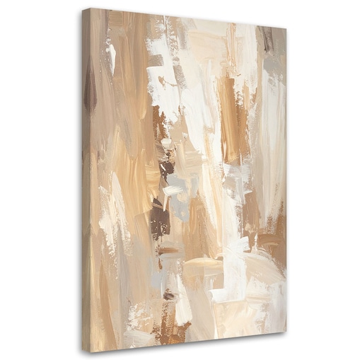 Obraz na płótnie, Beżowa Abstrakcja Tekstura Minimalistyczna 40x60 cm