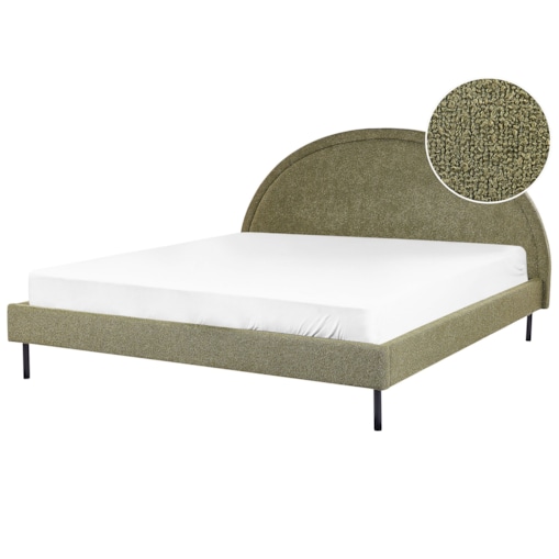 Łóżko boucle 180 x 200 cm zielone MARGUT