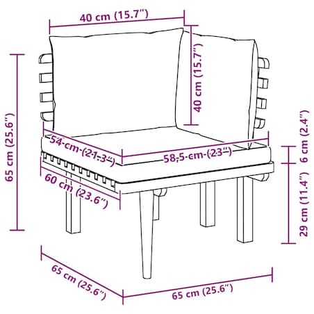 vidaXL Ogrodowe siedzisko narożne z poduszkami, lite drewno akacjowe