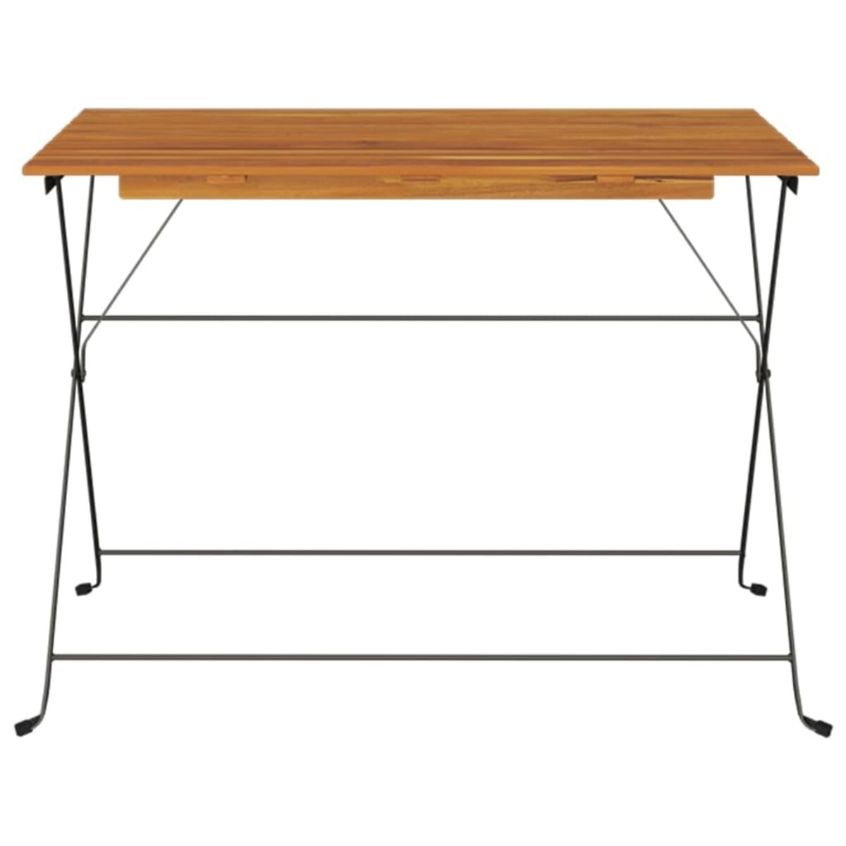 vidaXL Składany stolik bistro, 100x54x71 cm, drewno akacjowe i stal