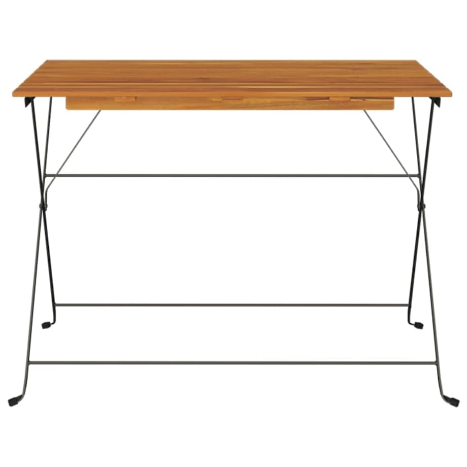 vidaXL Składany stolik bistro, 100x54x71 cm, drewno akacjowe i stal