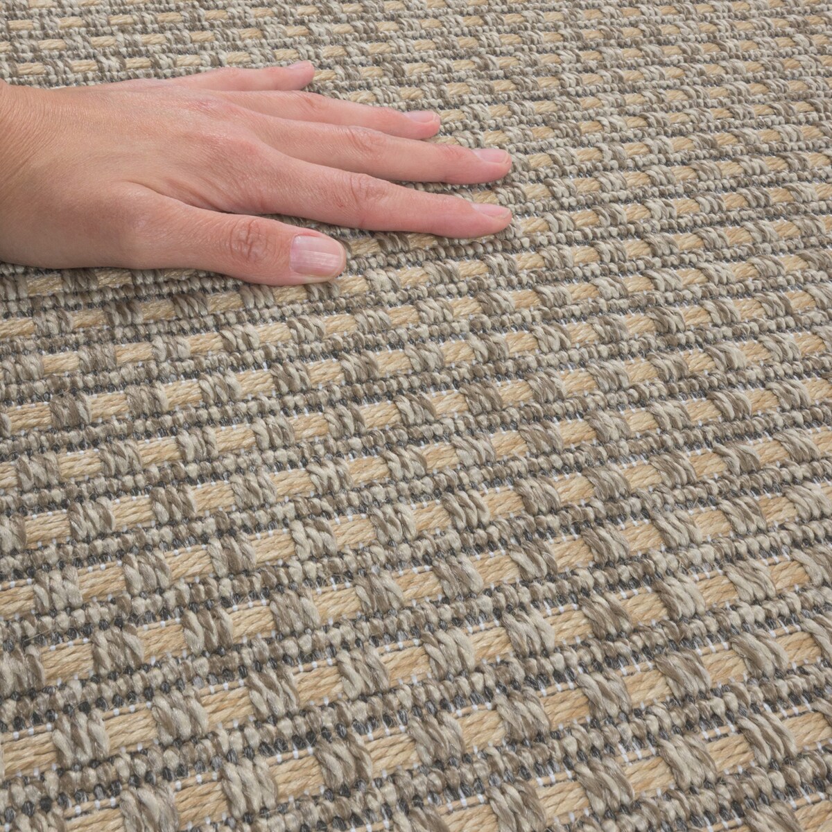 Chodnik płasko tkany Roma 68x114 cm Ramka Beżowy