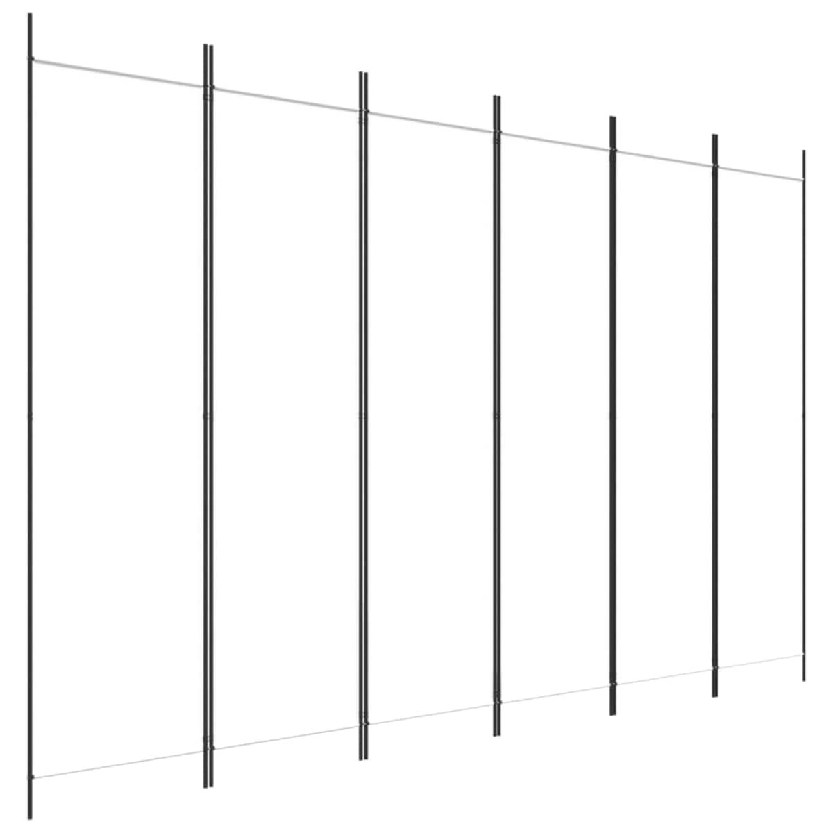 vidaXL Parawan 6-panelowy, biały, 300 x 200 cm, tkanina