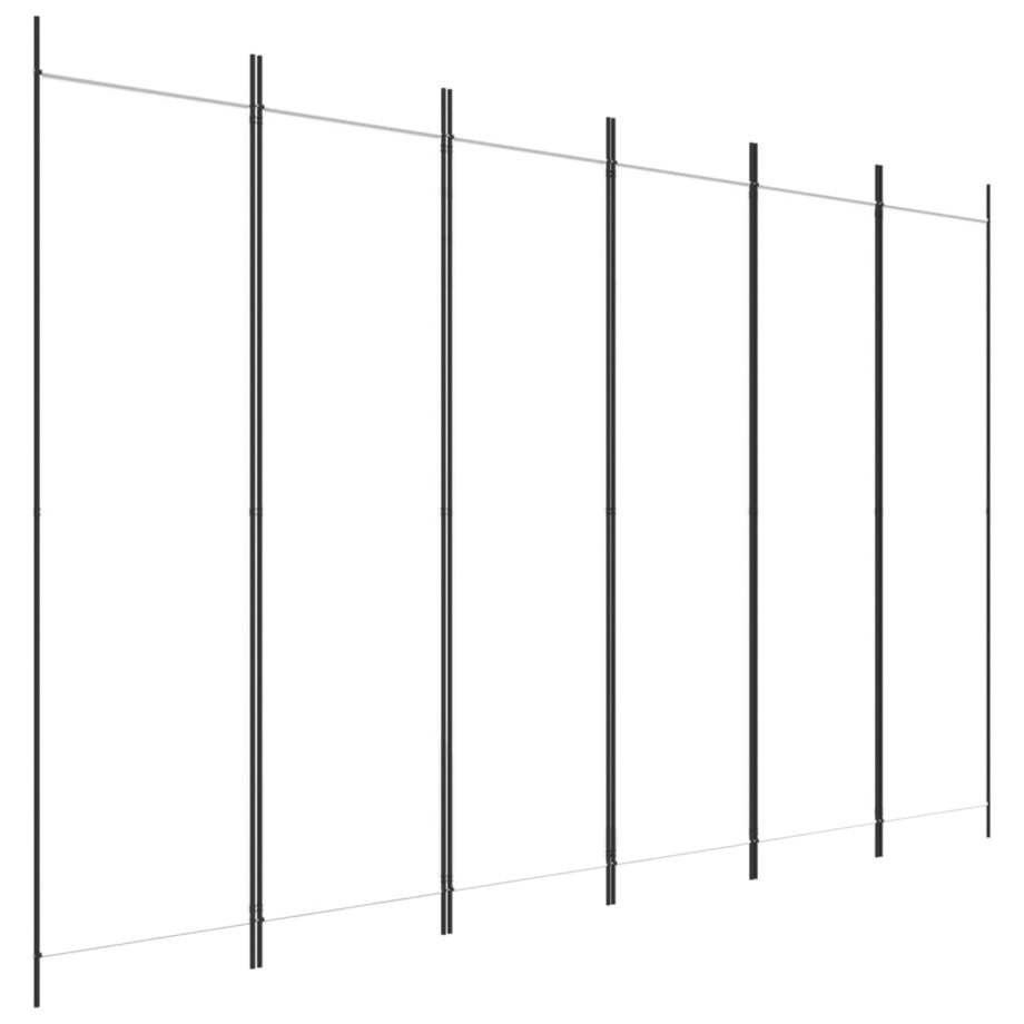 vidaXL Parawan 6-panelowy, biały, 300 x 200 cm, tkanina