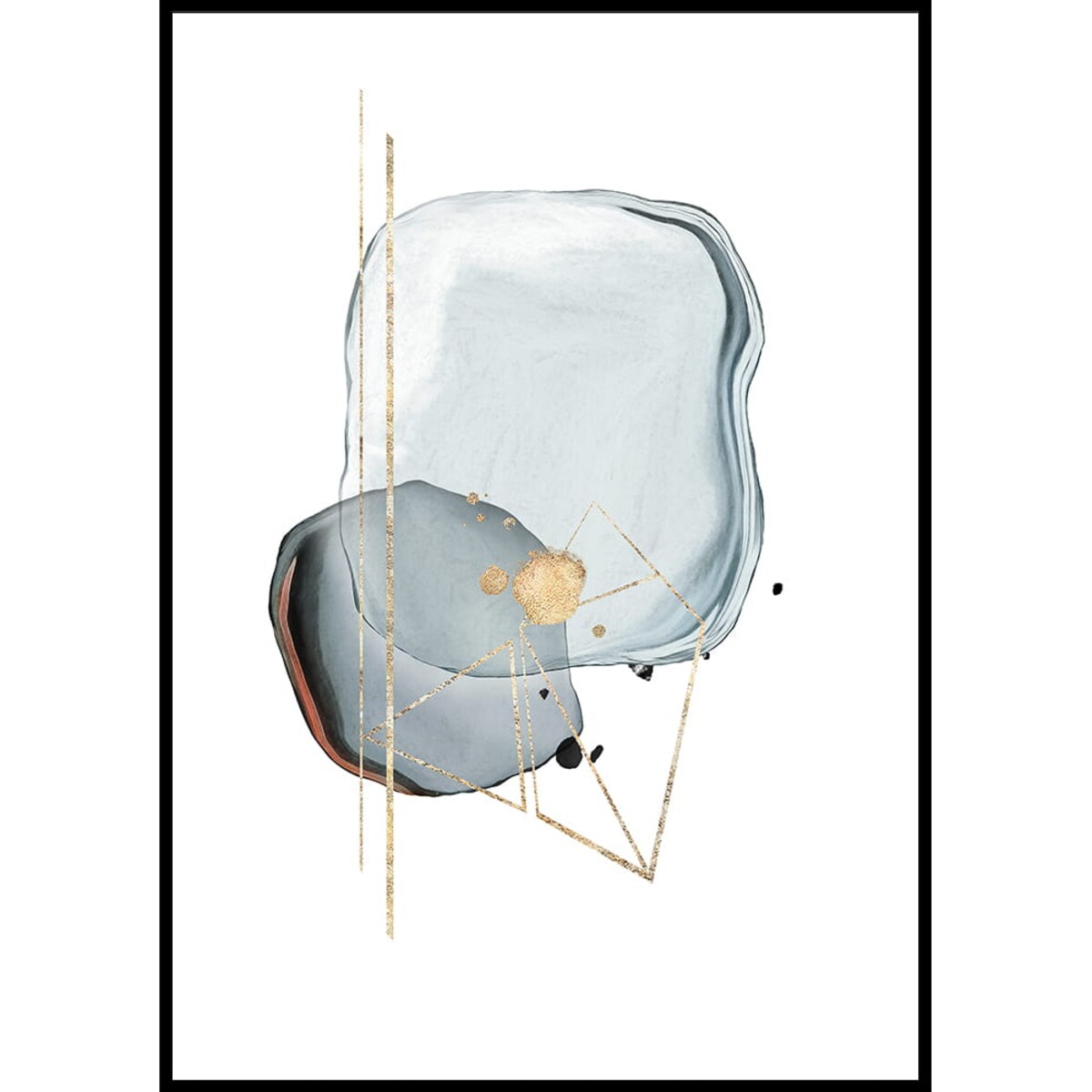 plakat abstract blue and gold no 1 30x40 cm