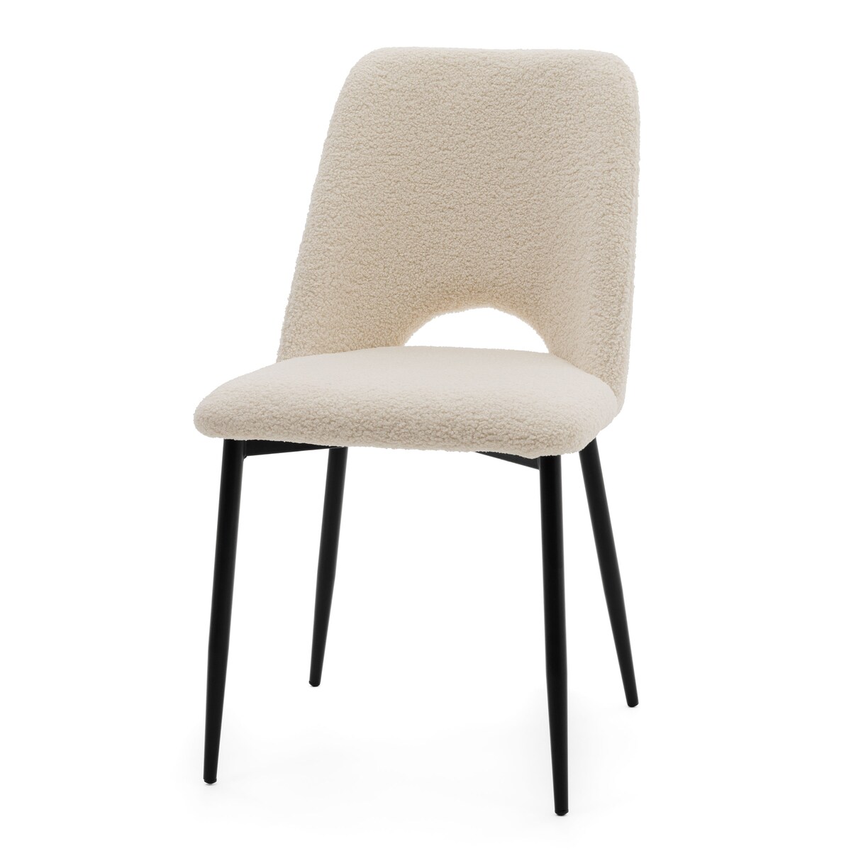 KRZESŁO TAPICEROWANE DO SALONU GLAMOUR TKANINA BOUCLE TEDDY JASNOBEŻOWE ORO