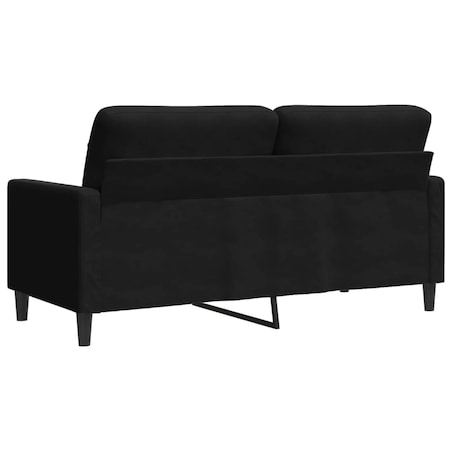 vidaXL Sofa 2-osobowa, czarna, 140 cm, tapicerowana aksamitem