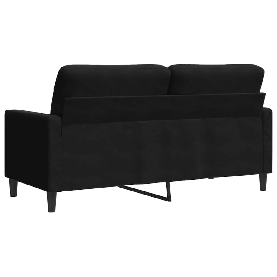 vidaXL Sofa 2-osobowa, czarna, 140 cm, tapicerowana aksamitem